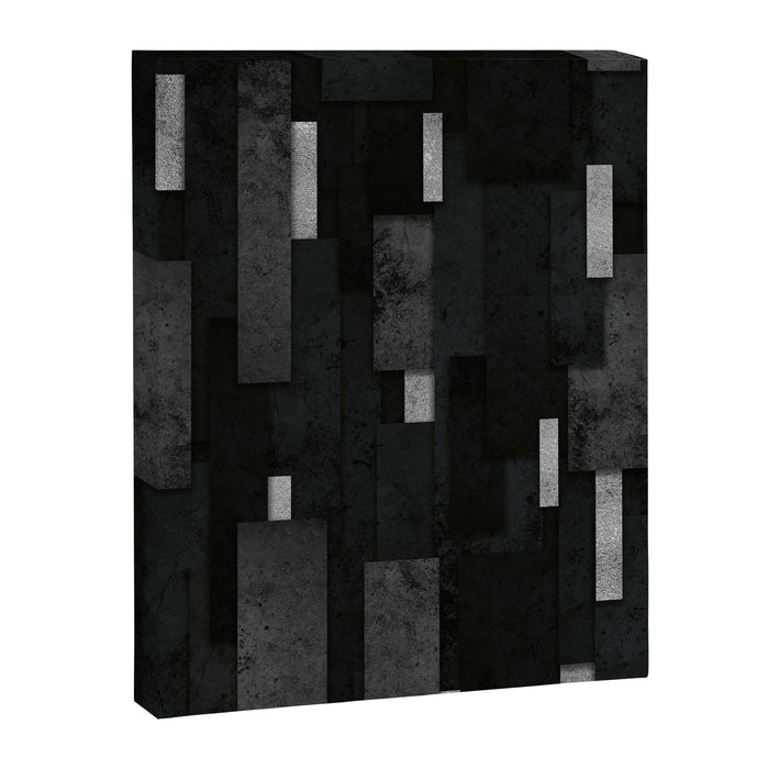 Silver and Black Urban Charcoal Spires Canvas Print Gallery Image 1