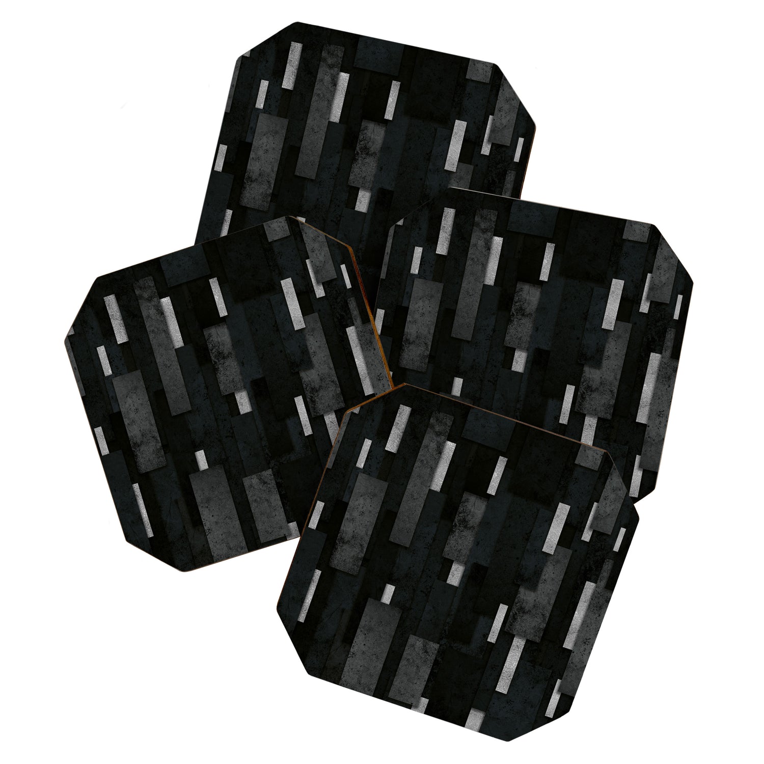 Silver and Black Urban Charcoal Spires Coaster Gallery Image 1