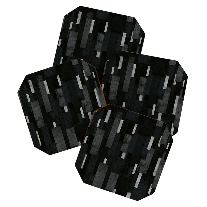 Silver and Black Urban Charcoal Spires Coaster Gallery Image 1