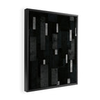 Silver and Black Urban Charcoal Spires Framed Canvas Print Gallery Image 2
