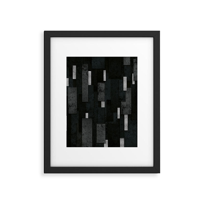 Silver and Black Urban Charcoal Spires Framed Art Print Gallery Image 6