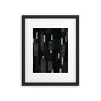 Silver and Black Urban Charcoal Spires Framed Art Print Gallery Image 6
