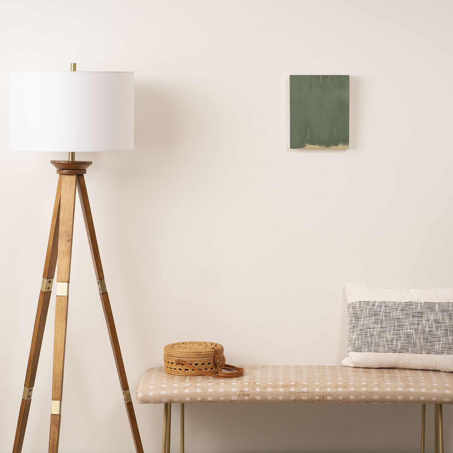 Minimal Abstract Green Colorfield Painting 01 Canvas Print Gallery Image 2