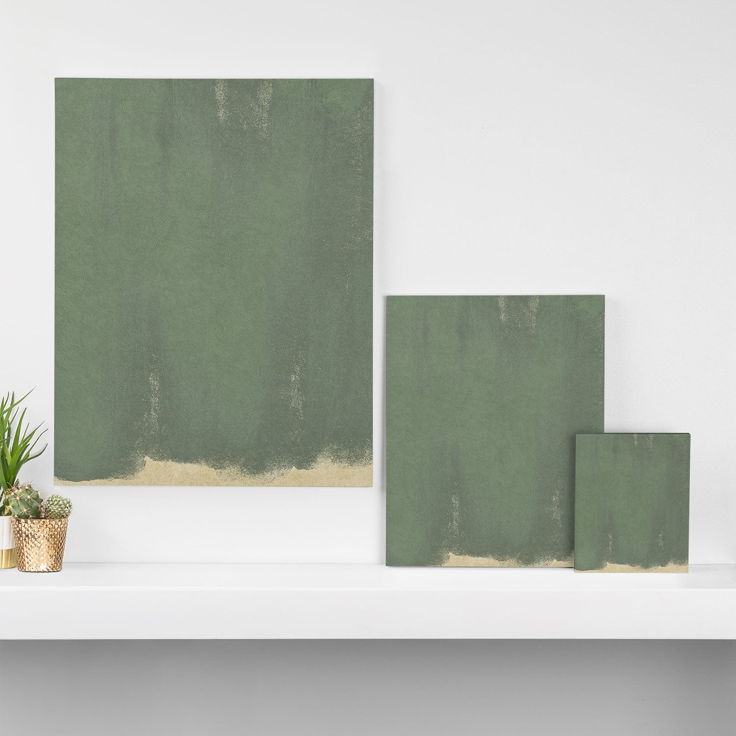 Minimal Abstract Green Colorfield Painting 01 Canvas Print Gallery Image 3
