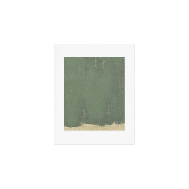 Minimal Abstract Green Colorfield Painting 01 Art Print