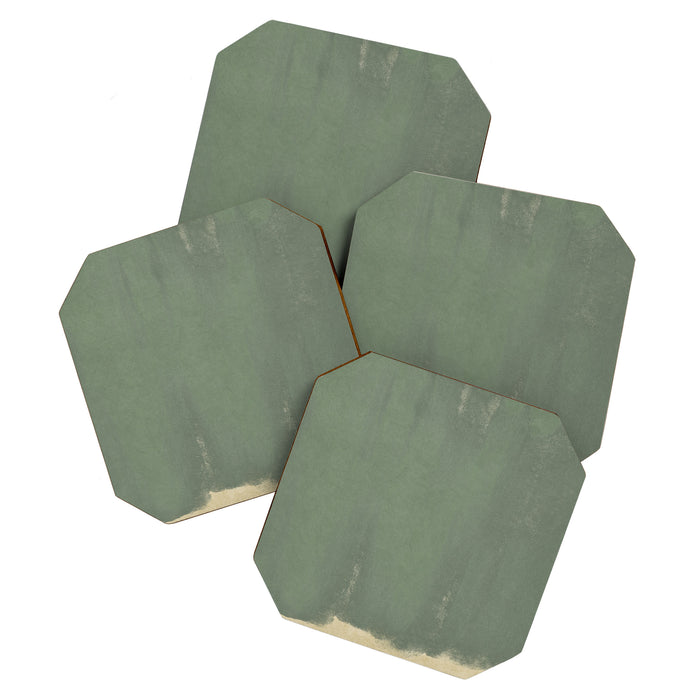 Minimal Abstract Green Colorfield Painting 01 Coaster Gallery Image 1