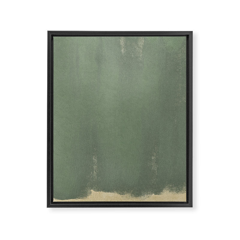 Minimal Abstract Green Colorfield Painting 01 Framed Canvas Print Gallery Image 6
