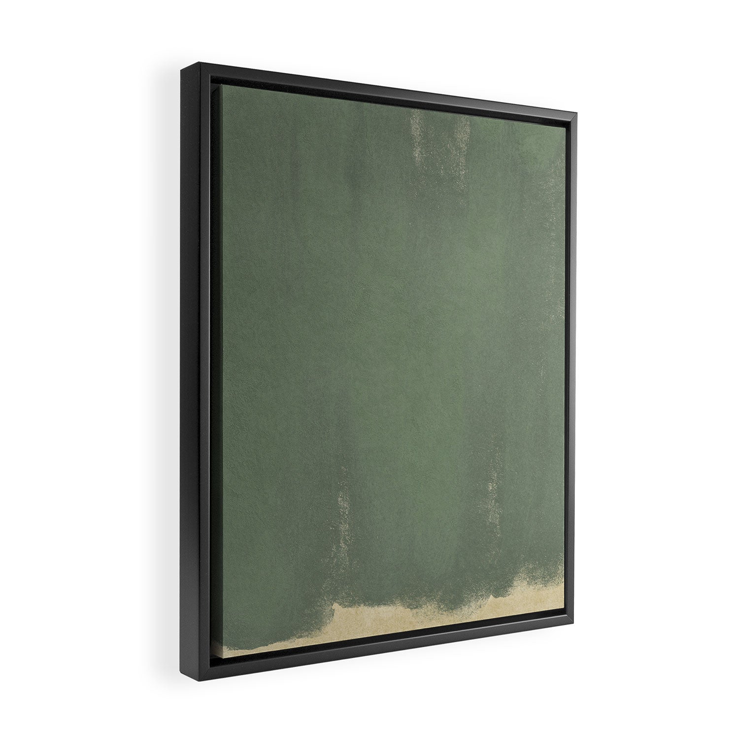 Minimal Abstract Green Colorfield Painting 01 Framed Canvas Print Gallery Image 2