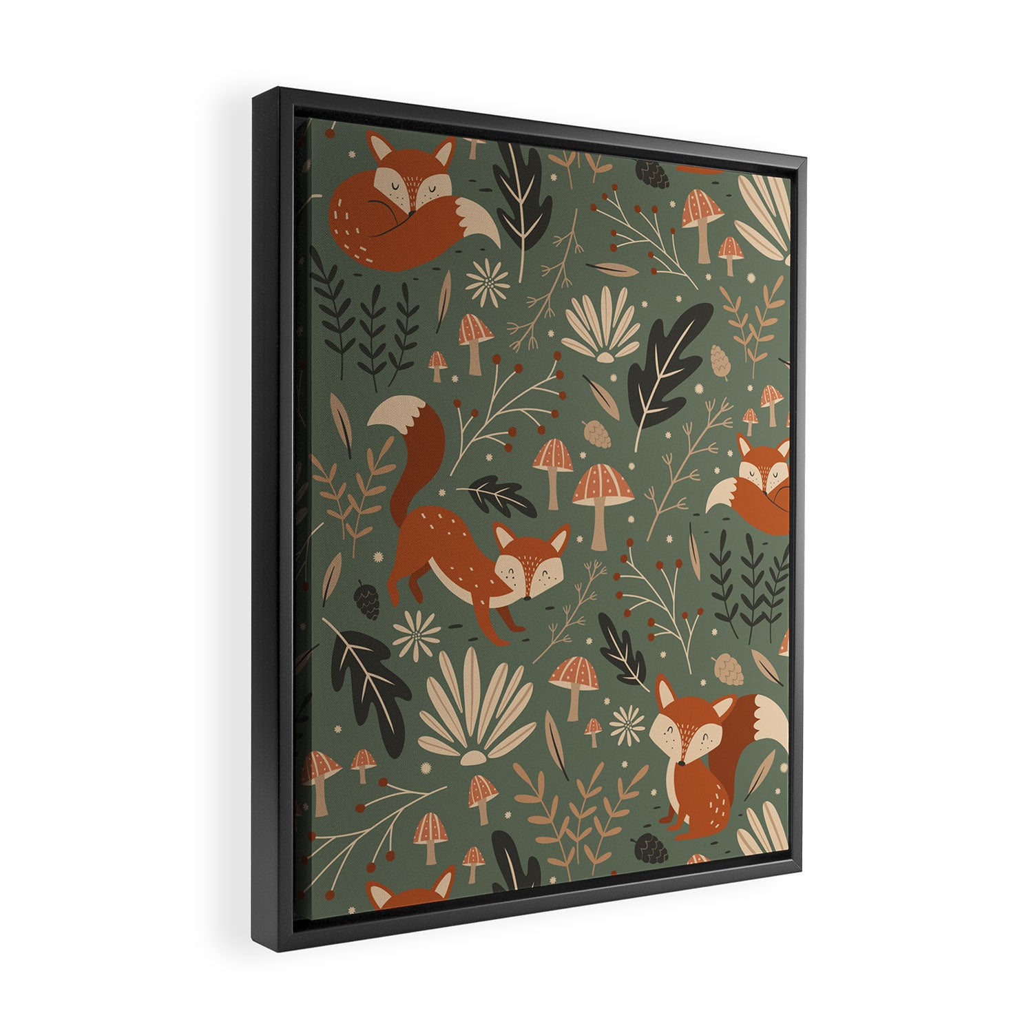 Wild Foxes Framed Canvas Print Gallery Image 2