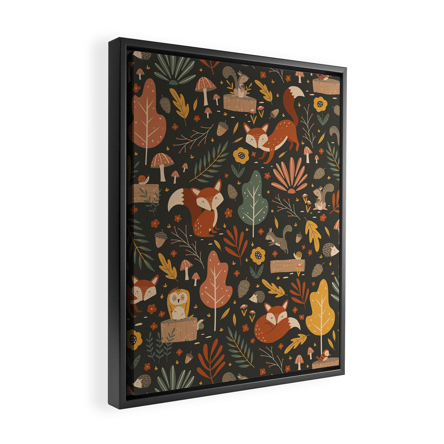 Woodland Critters Framed Canvas Print Gallery Image 2
