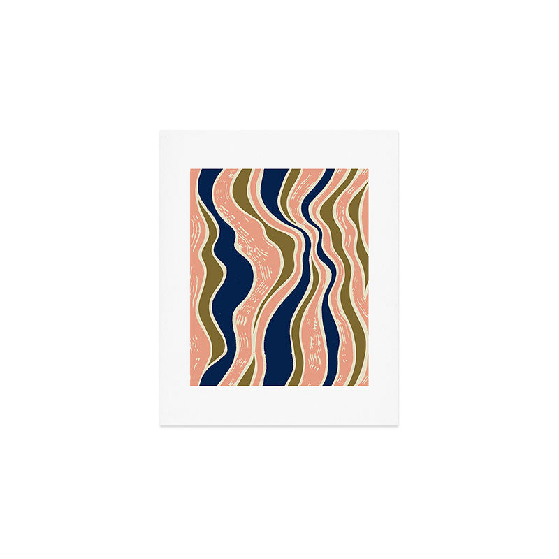Earthy Rivers Cobalt Art Print Gallery Image 1