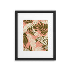 Jungle Leaf Coral Pink Framed Art Print Gallery Image 5