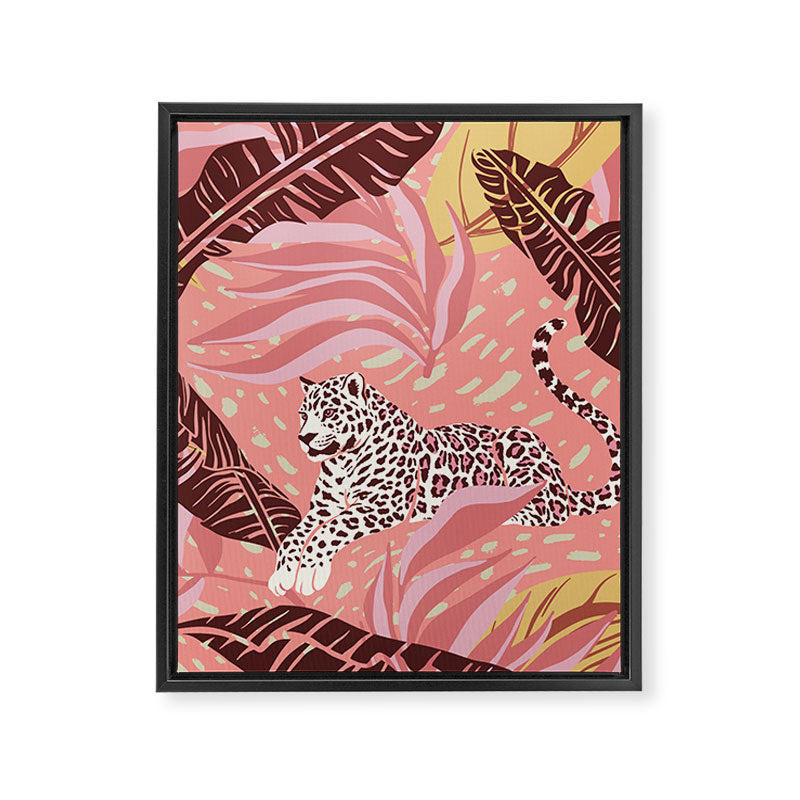 Leopard Crush Pink Framed Canvas Print Gallery Image 6