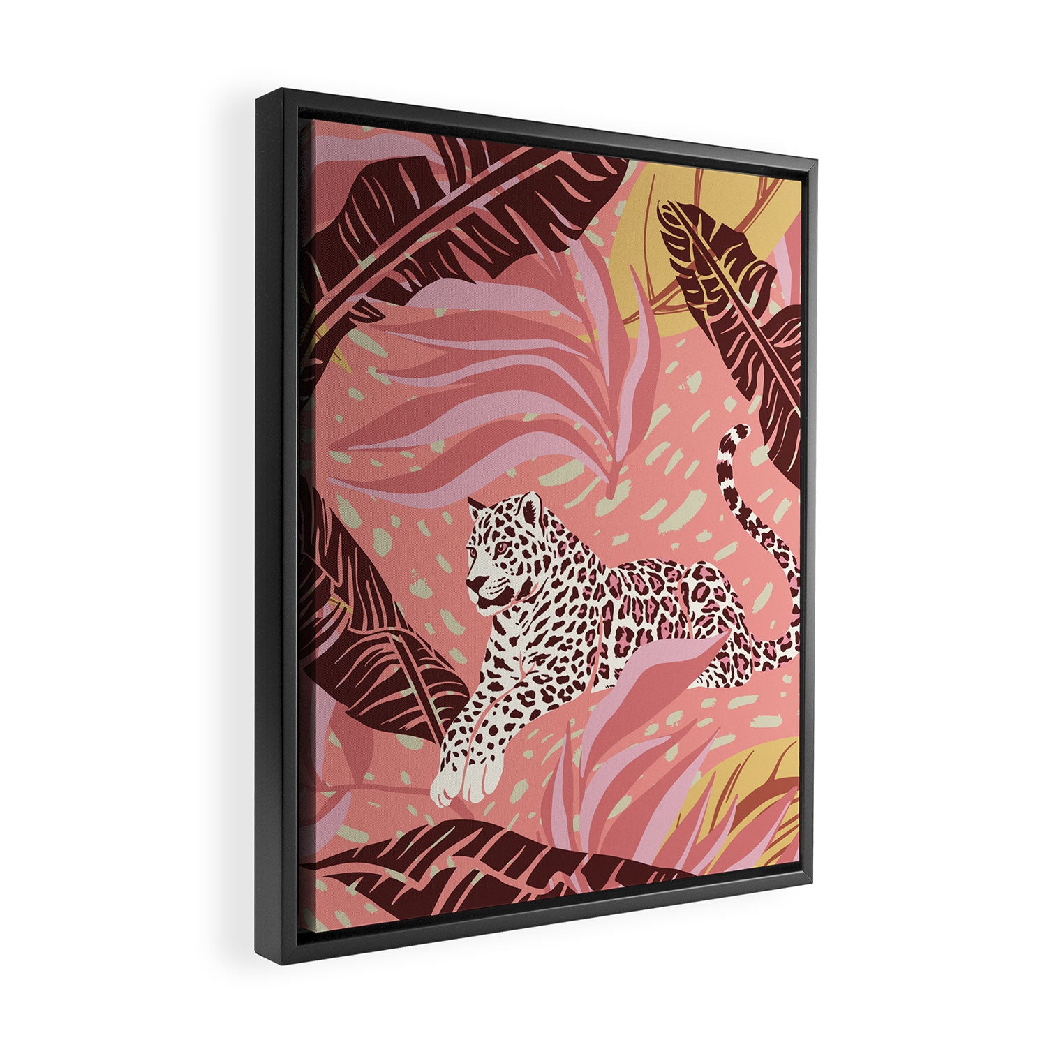 Leopard Crush Pink Framed Canvas Print Gallery Image 2
