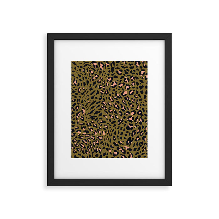 Leopard Spots Olive Framed Art Print Gallery Image 1