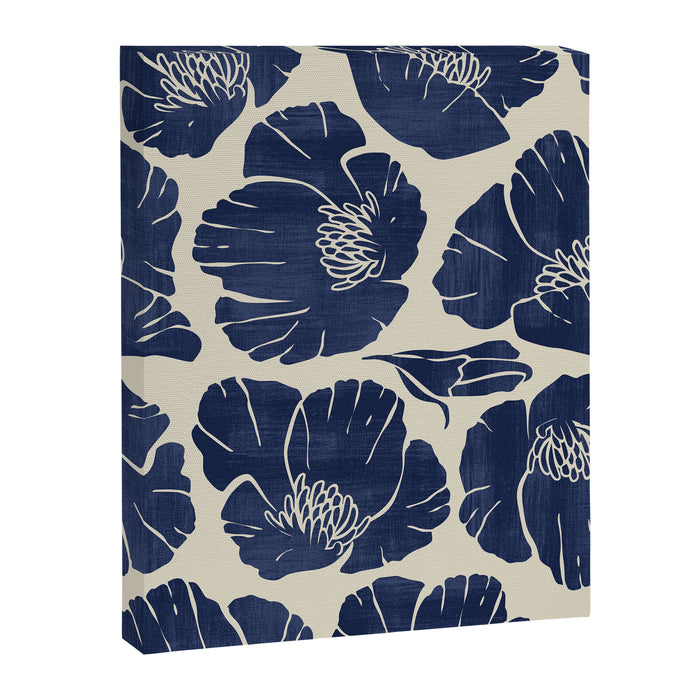 Poppies Indigo Canvas Print Gallery Image 1