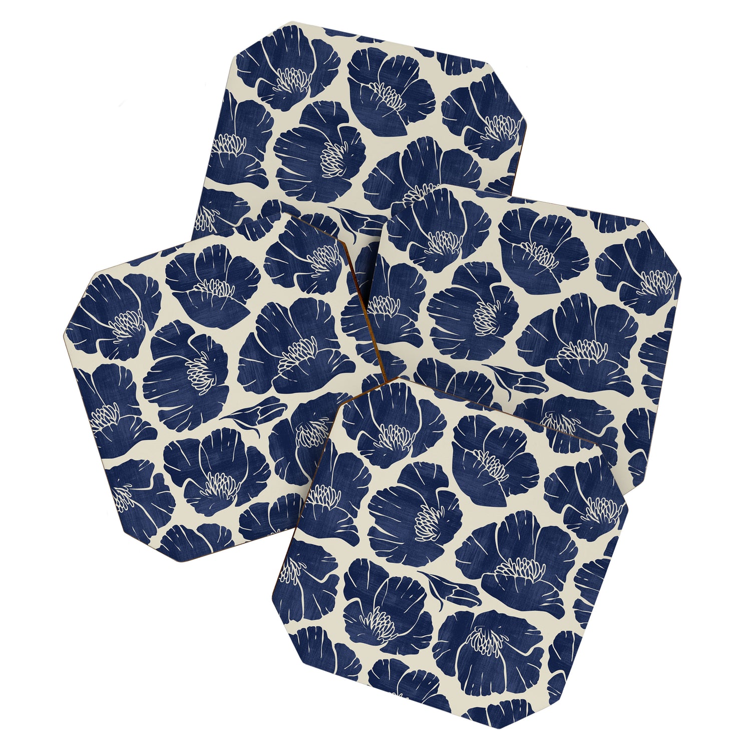 Poppies Indigo Coaster Gallery Image 1