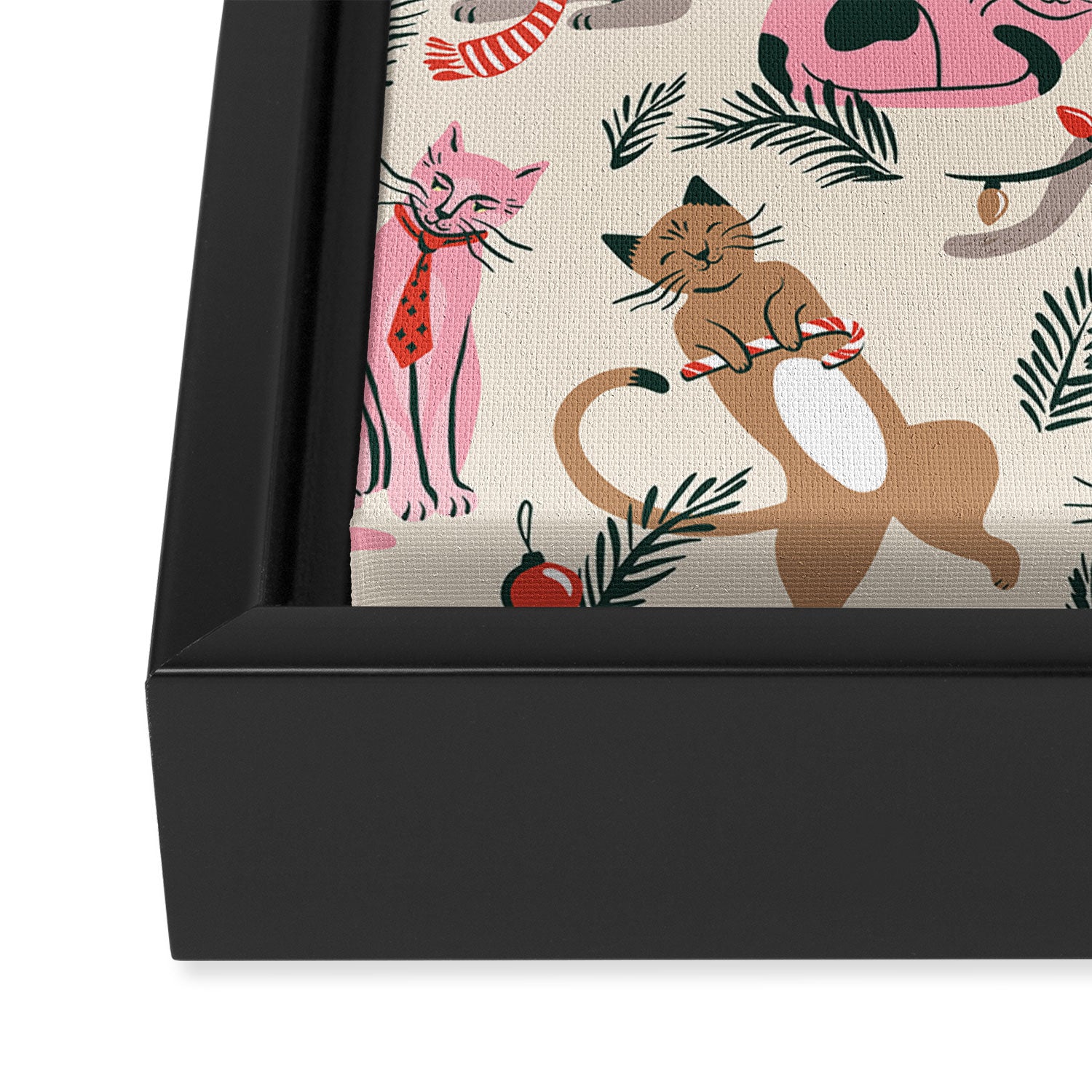 Silly Christmas Cats Framed Canvas Print Gallery Image 3