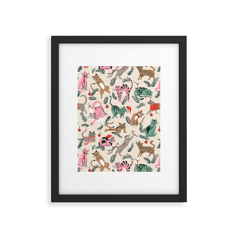 Silly Christmas Cats Framed Art Print Gallery Image 4