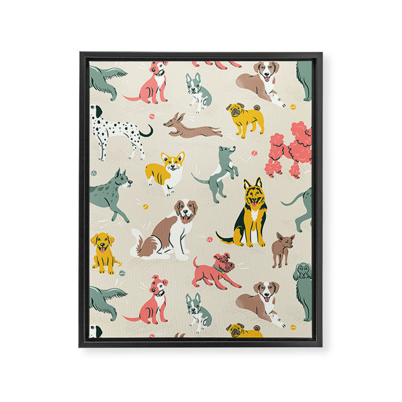 Silly Dog Friends Framed Canvas Print Gallery Image 6