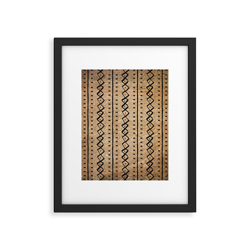 Black and Brown Texture Mud Cloth Pattern  Framed Art Print Gallery Image 5
