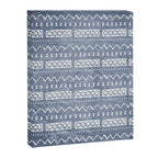 Blue and White Bow Tie Zig Zag Mud Cloth Pattern  Canvas Print Gallery Image 6