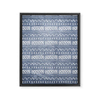 Blue and White Bow Tie Zig Zag Mud Cloth Pattern  Framed Canvas Print Gallery Image 6