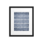 Blue and White Bow Tie Zig Zag Mud Cloth Pattern  Framed Art Print Gallery Image 5