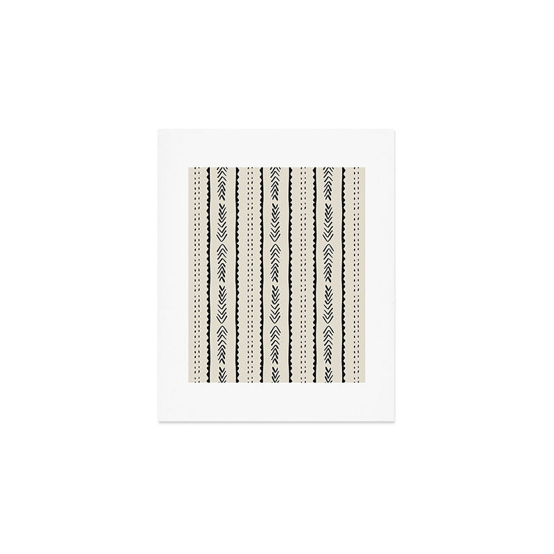 Ivory Mud Cloth Pattern Art Print Gallery Image 1