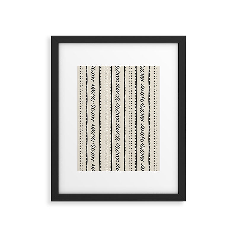 Ivory Mud Cloth Pattern Framed Art Print Gallery Image 5