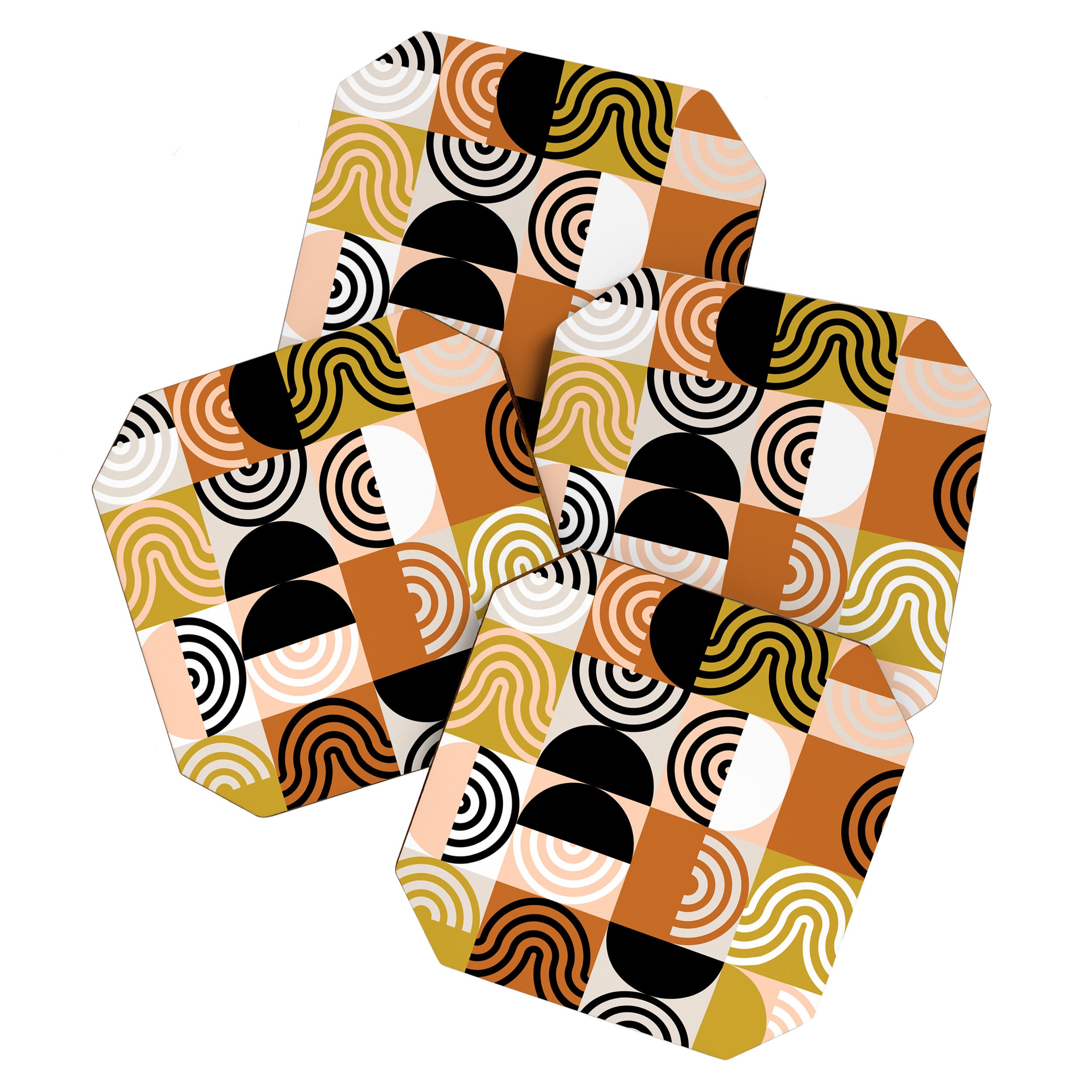 abstract checker lines modern Coaster Gallery Image 1