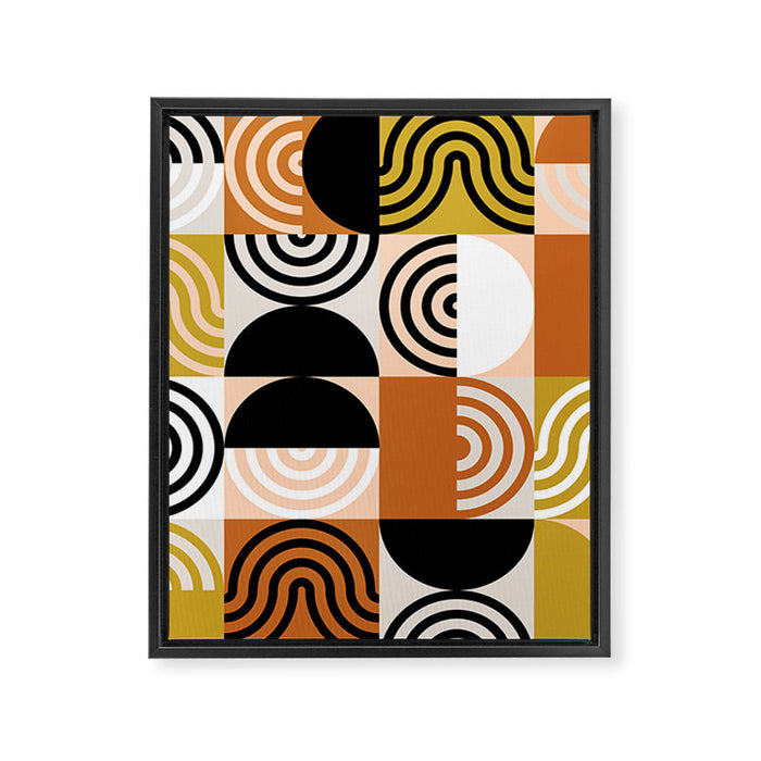 abstract checker lines modern Framed Canvas Print Gallery Image 1