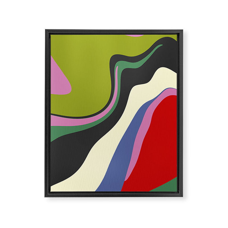  abstract fluid retro swirl 2 Framed Canvas Print Gallery Image 8