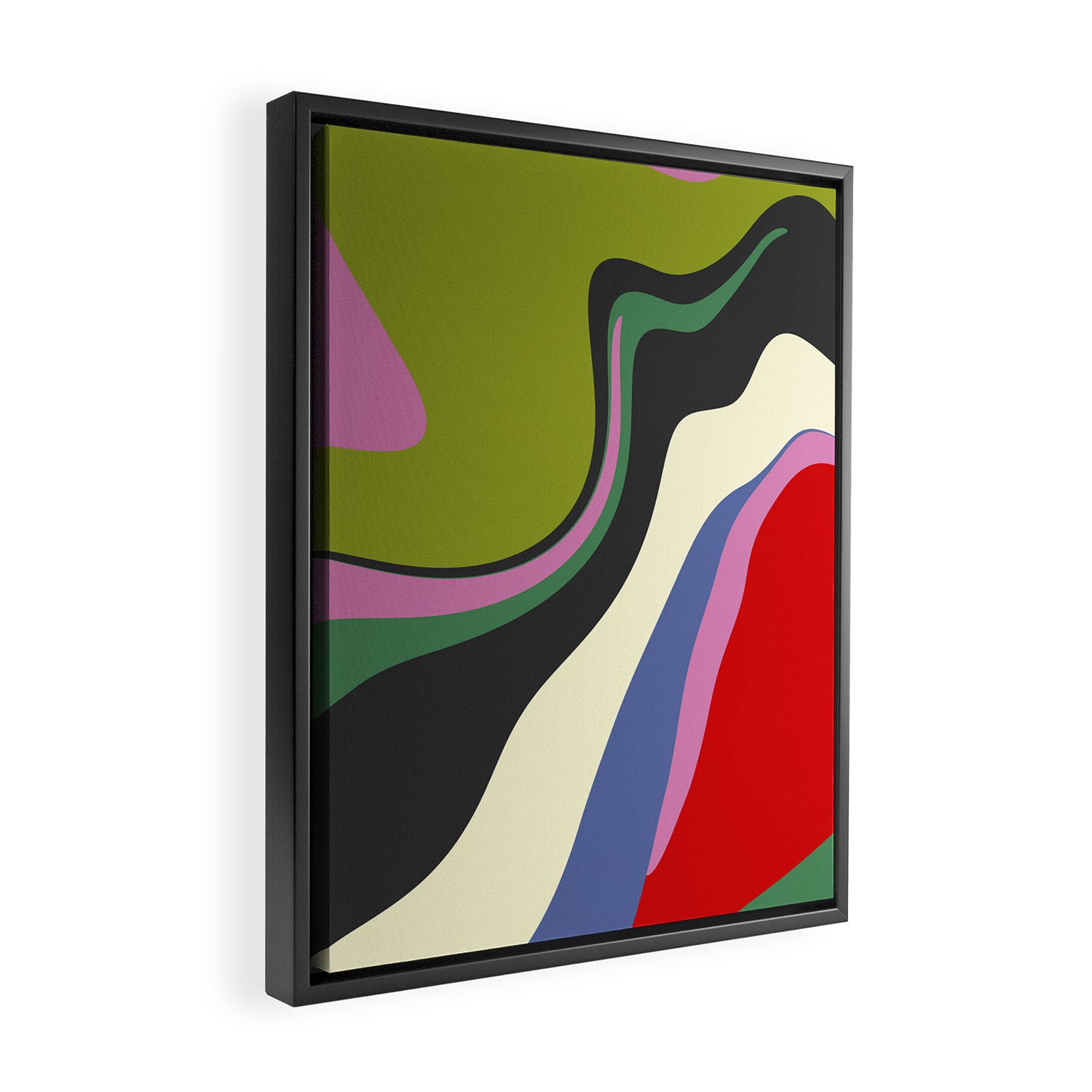  abstract fluid retro swirl 2 Framed Canvas Print Gallery Image 2