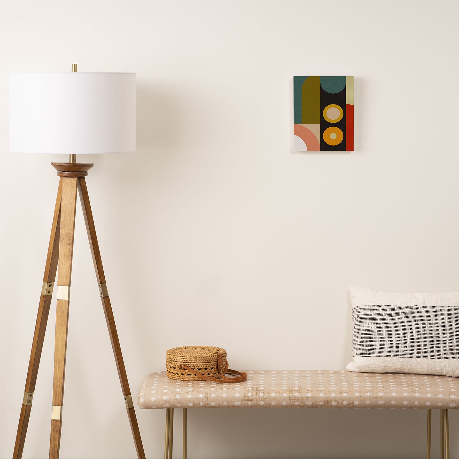 abstract geometric retro shapes II Canvas Print Gallery Image 2