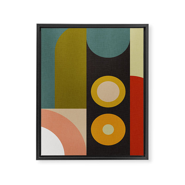 abstract geometric retro shapes II Framed Canvas Print Gallery Image 1
