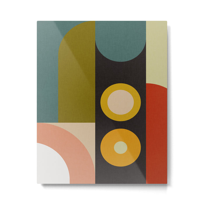 abstract geometric retro shapes II Metal Print Gallery Image 1