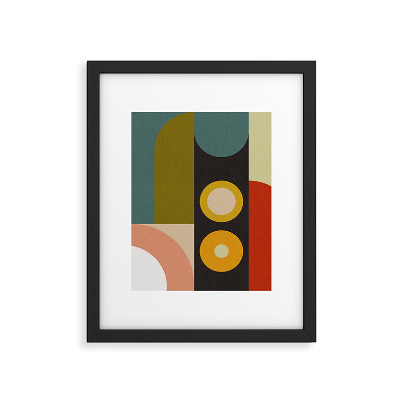 abstract geometric retro shapes II Framed Art Print Gallery Image 6