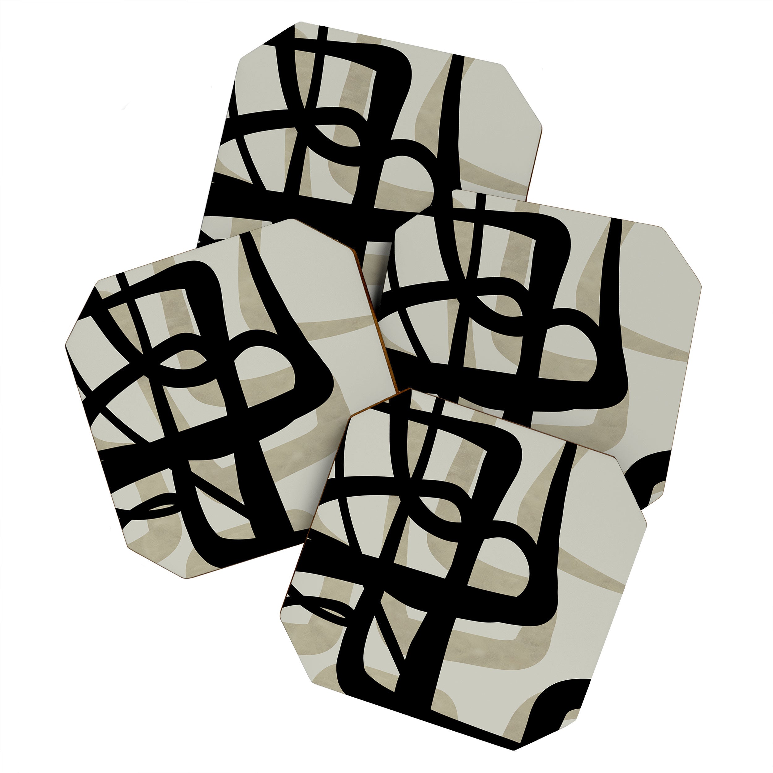 abstract line art Coaster Gallery Image 1