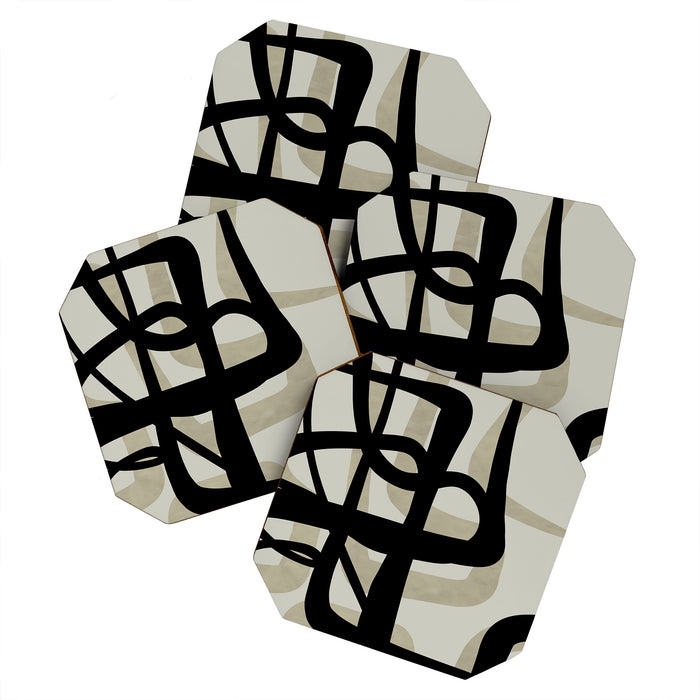 abstract line art Coaster Gallery Image 1