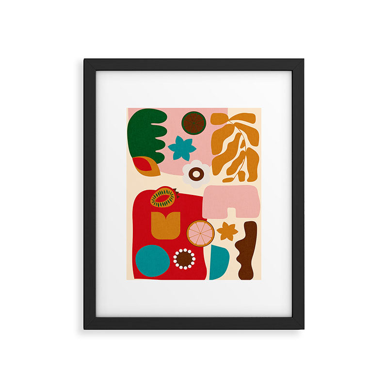 abstract maximalist shapes organic 2 Framed Art Print Gallery Image 5