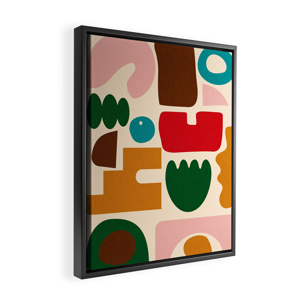 abstract maximalist shapes organic Framed Canvas Print Gallery Image 2
