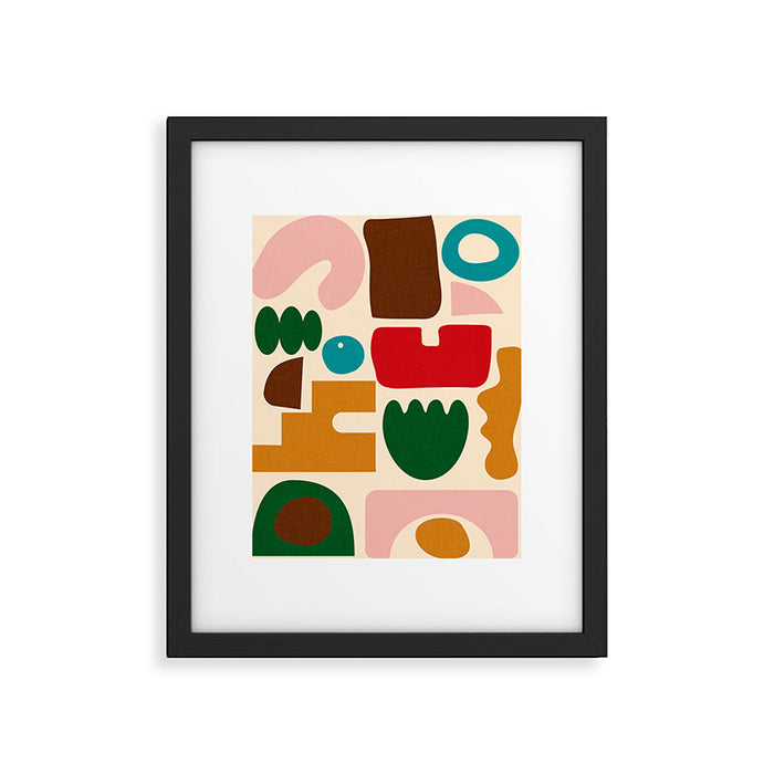 abstract maximalist shapes organic Framed Art Print Gallery Image 1