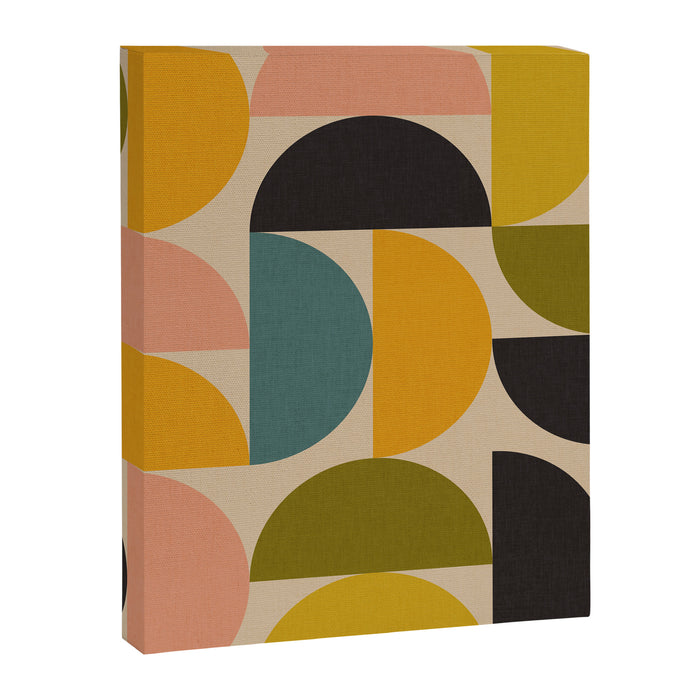 abstract mid mod half circles Canvas Print Gallery Image 1