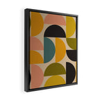 abstract mid mod half circles Framed Canvas Print Gallery Image 2