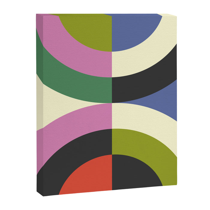 abstract mid mod retro with pink 3 Canvas Print Gallery Image 1