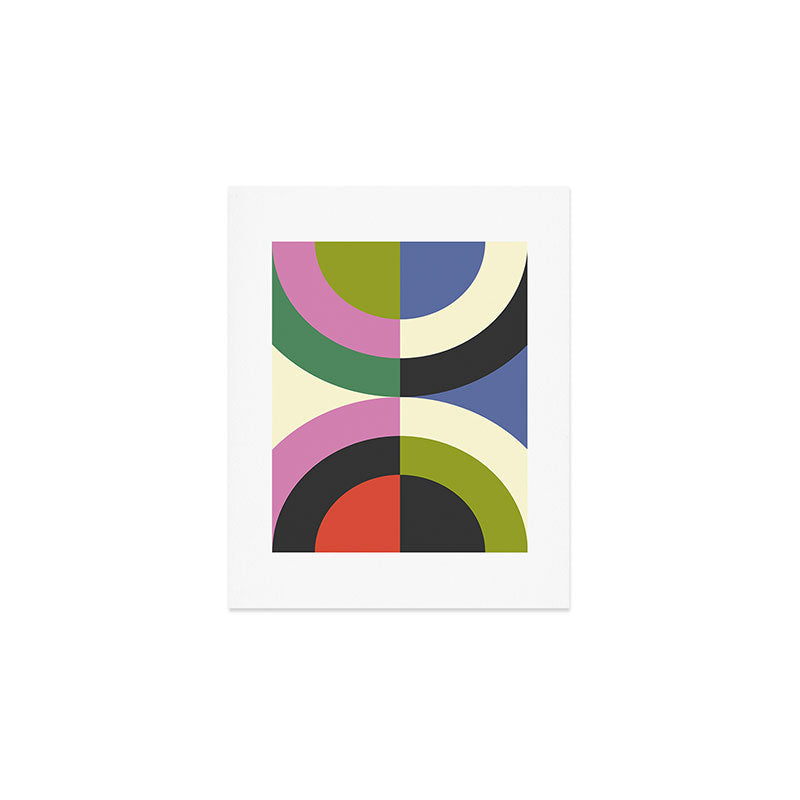 abstract mid mod retro with pink 3 Art Print Gallery Image 1