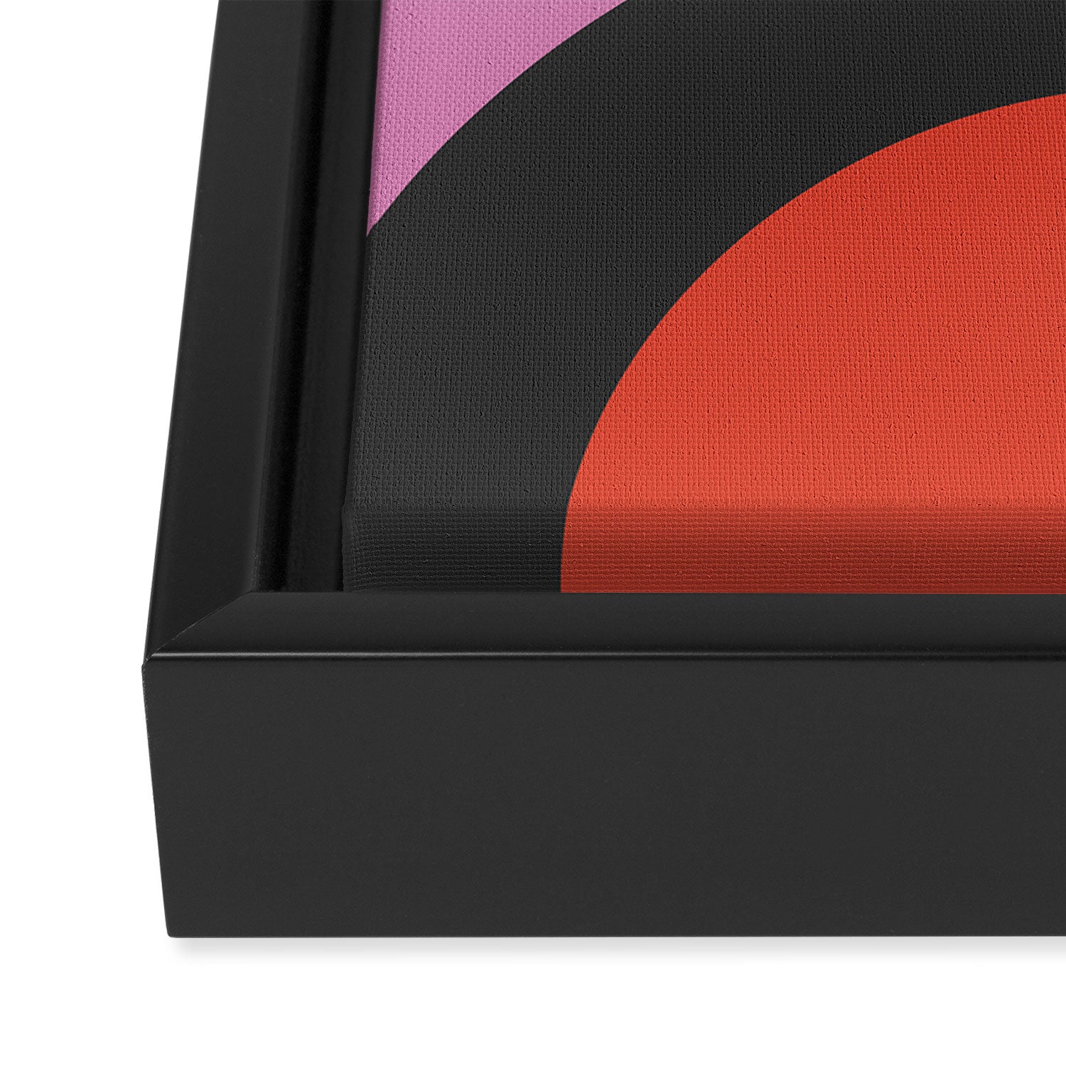 abstract mid mod retro with pink 3 Framed Canvas Print Gallery Image 3