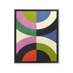 abstract mid mod retro with pink 3 Framed Canvas Print Gallery Image 8