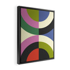 abstract mid mod retro with pink 3 Framed Canvas Print Gallery Image 2